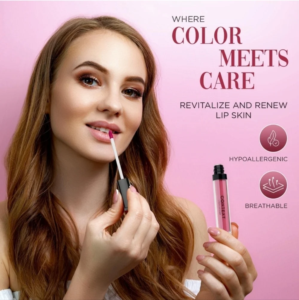 CLEARANCE! Context Skin Matte Lip Lacquer: SAY LOVE (Vibrant Pink) NIB